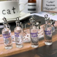 fashion creative vodka hooks earrings for women handmade funny drinking style cartoon transparent bottle pendant earring jewelry