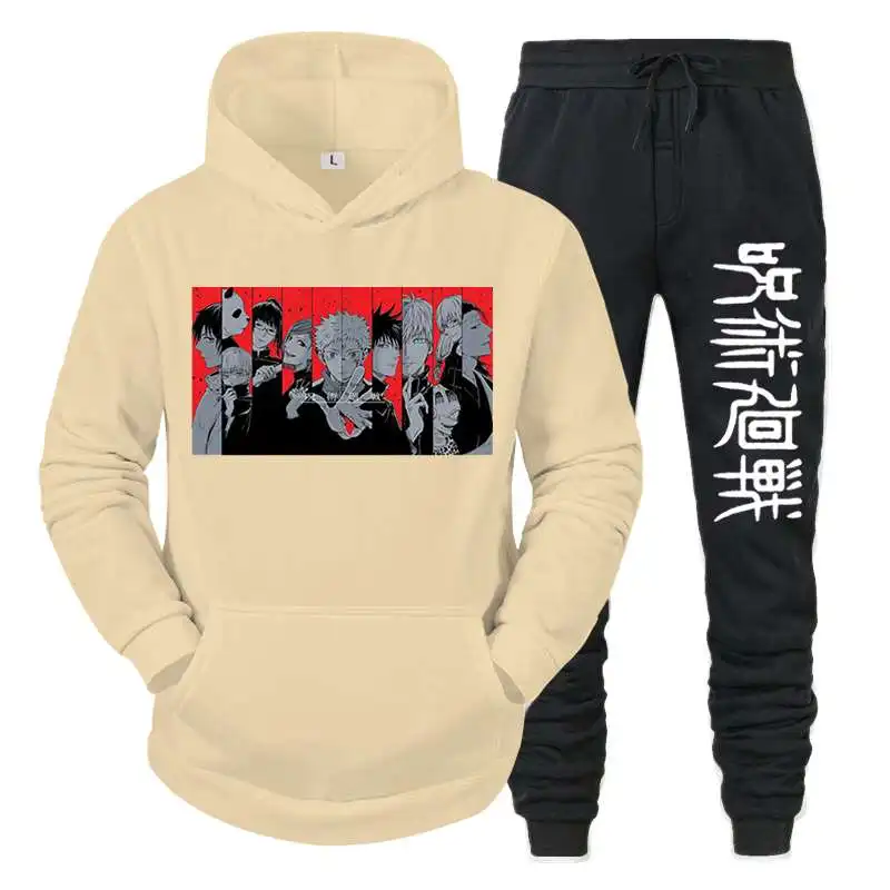 

Unisex Tracksuit Hoodies Sets 2022 Fashion New Male Hoodies+Pants Two Piece Sets Hip Hop Streetwear Jujutsu Kaisen Sports Suit