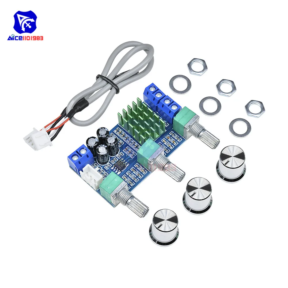 Двухканальная цифровая аудиоплата diymore XH M567 DC 12 24 В 80Wx2 TPA3116D2 регулировка высоких