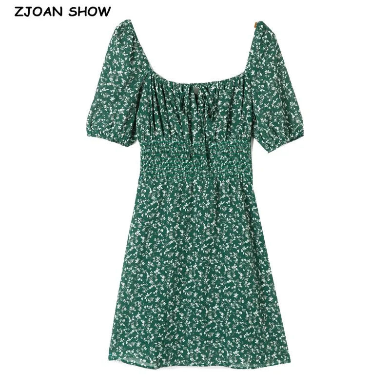 

Женское платье с коротким рукавом, ТРАПЕЦИЕВИДНОЕ элегантное платье во французском стиле с оборками, квадратным вырезом, цветочным принтом...