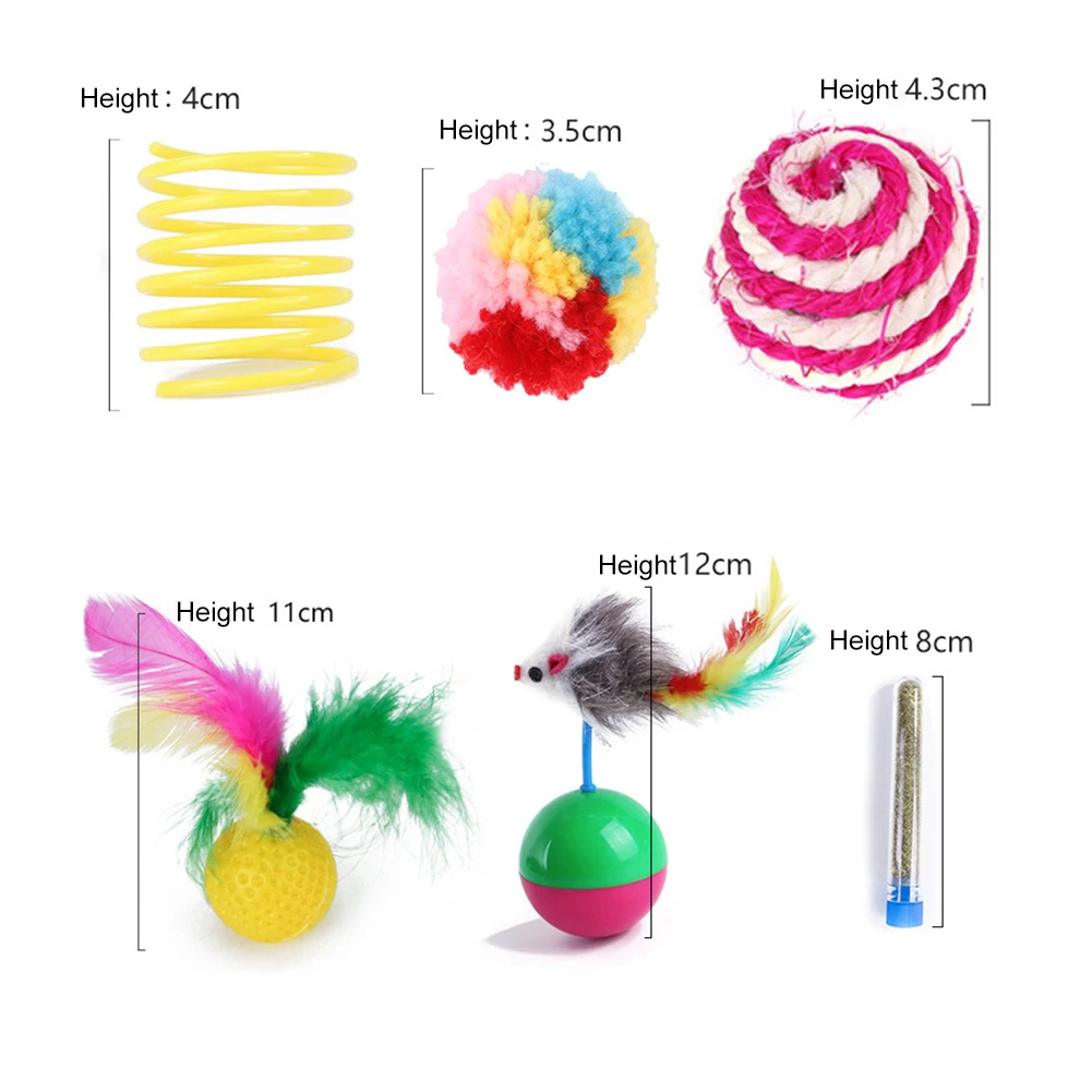 

28pcs Creative Kitten Interactive Cats Play Toy Foldable Cave Channel Mouse Feather Stick Mint Fish Ball Funny Cat Toy Kit