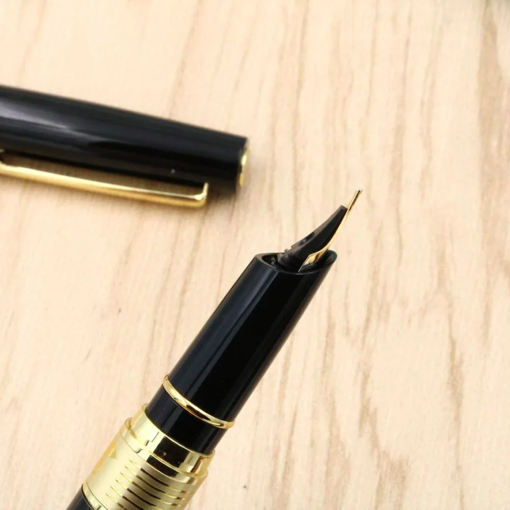 Роскошная брендовая керамическая Ретро перьевая ручка HERO Золотая черная