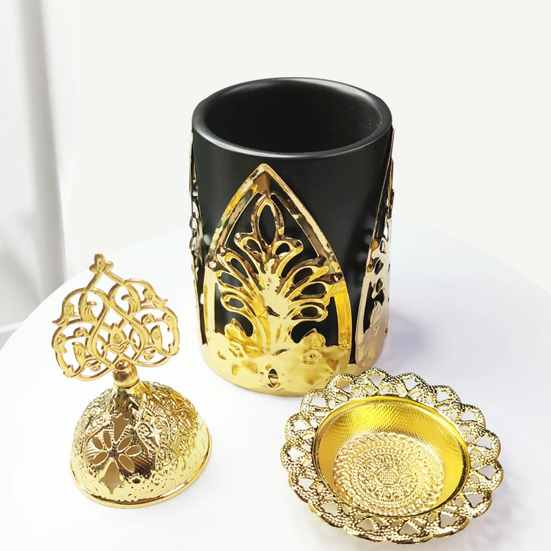 

Vintage Porcelain Aromatherapy Stove Aroma Base Arabic Ceramic Censer Holder Middle East European Creativity Incense Burner