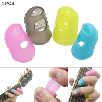 4pcslot silicone guitar pick fingertip cover pressed string finger protector for guitar ukulele banjo mandolin