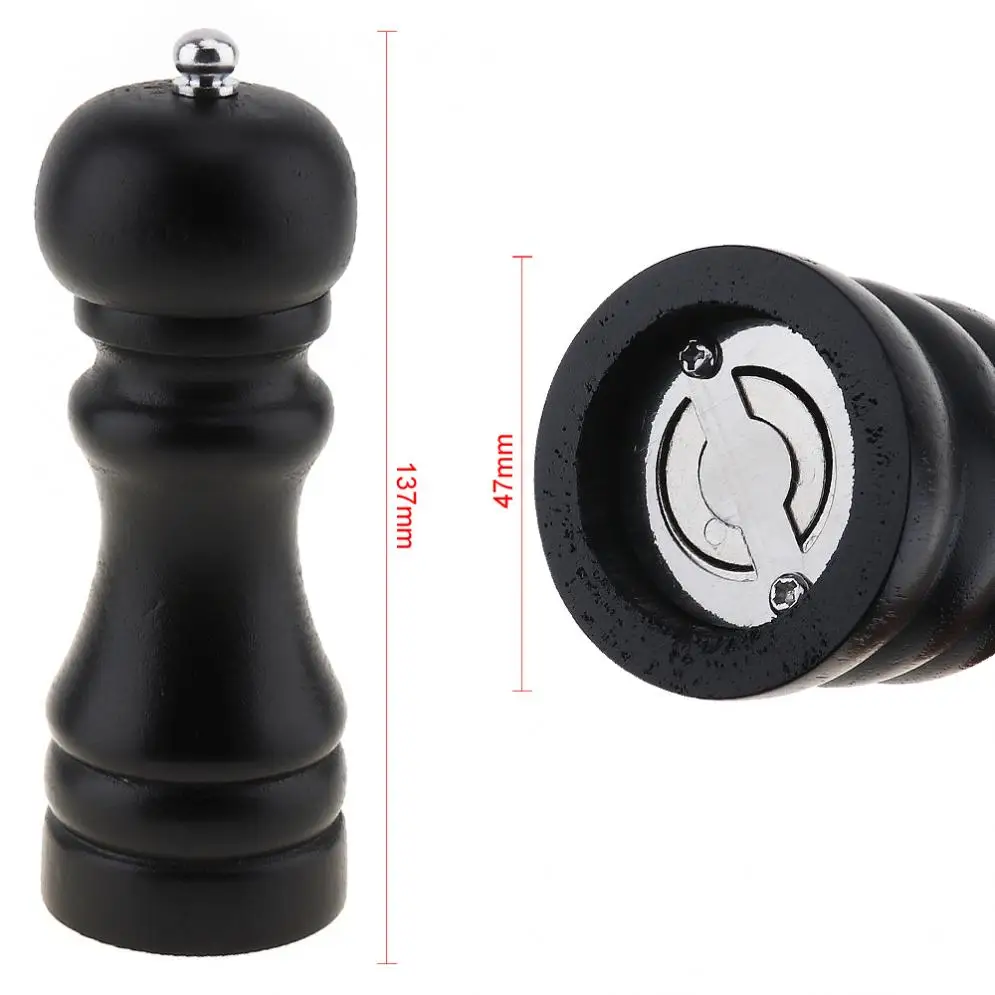 Деревянная мельница для соли и перца 5 дюймов специй деревянная с ручным