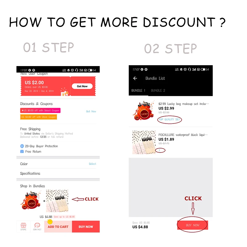 2,99$ набор для макияжа Lucky bag, включая 3 шт продукты для теней для век, лица, губ, подарочные наборы для макияжа для девушек