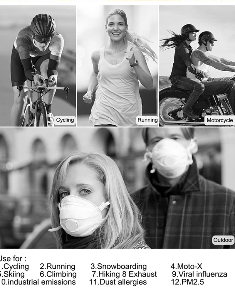Спортивные многоразовые маски от пыли PM2.5 маска для лица с фильтром носа