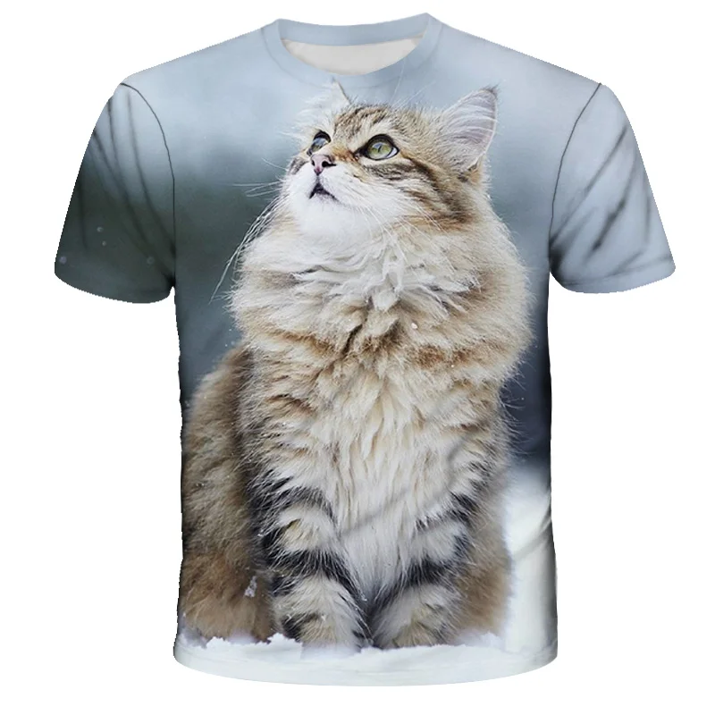 Летняя Модная рубашка с коротким рукавом для мальчиков и девочек милая 3D