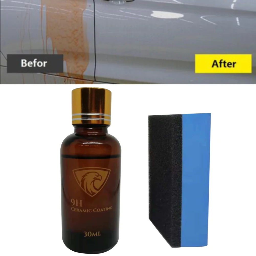 Waterproof Car Glass Coating Polish Paint Care Anti Scratch Liquid 9H Hardness Super Hydrophobic Durability Auto 30ml