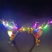 10pcs Christmas LED Headband Tree Branch Flowers Light Up Children Adult Kid Girl  Party Favors  Birthday Wedding Cosplay