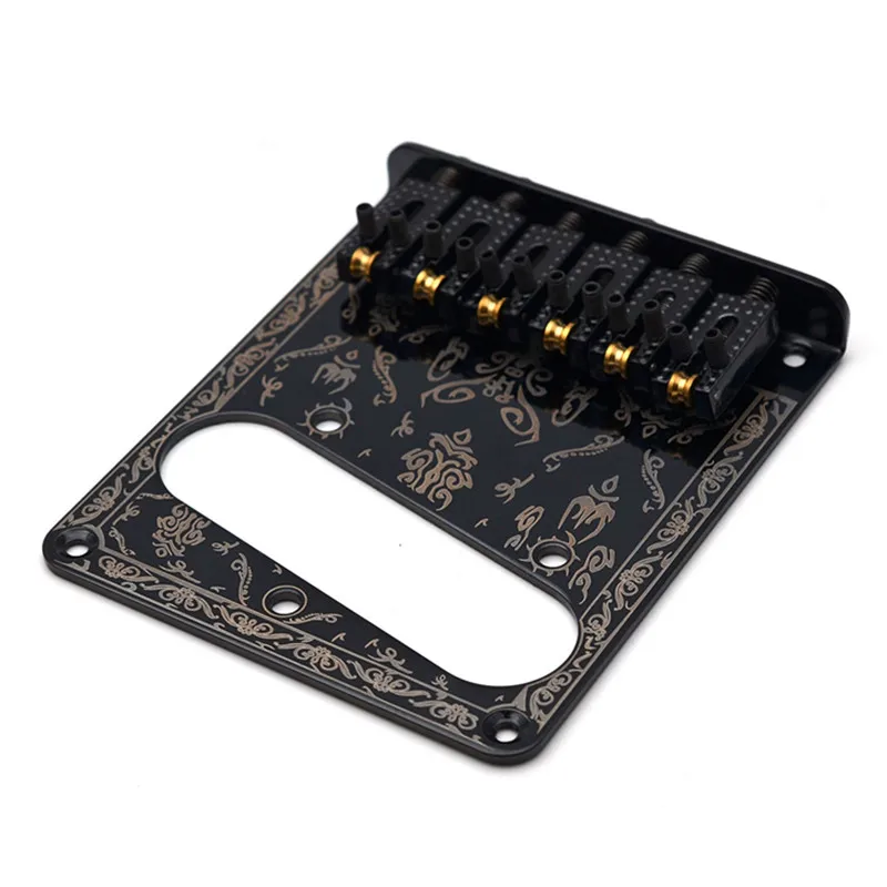 Набор 6 струн электрическая гитара мост черный металл золотой шар седло гитарные