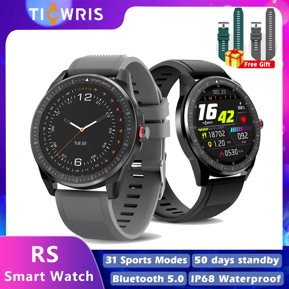 Новинка 2020 Смарт часы Ticwris RS мужской фитнес трекер монитор сердечного ритма