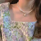 Женское Ожерелье с двойным жемчугом, ожерелье в стиле барокко дворца в ретро-стиле, колье-чокер на цепочке до ключиц, 2021