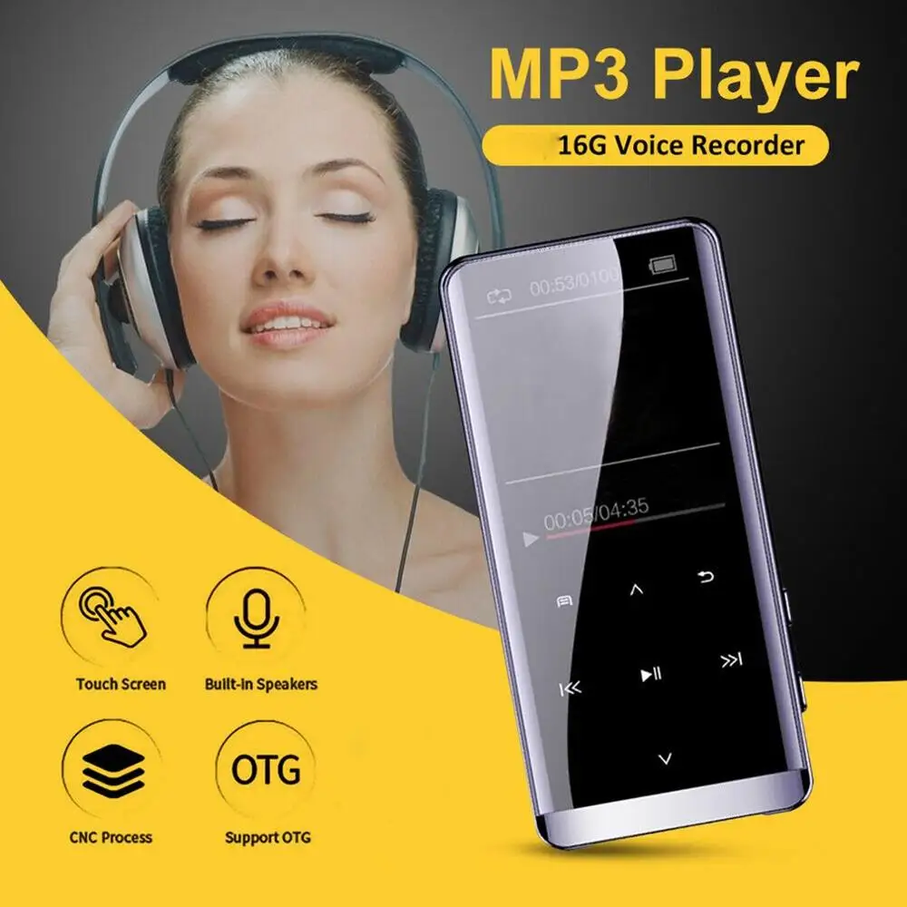 MP3 плеер с поддержкой Bluetooth 4 2 16 ГБ FM радио Hi Fi MP4 музыкальный проигрыватель