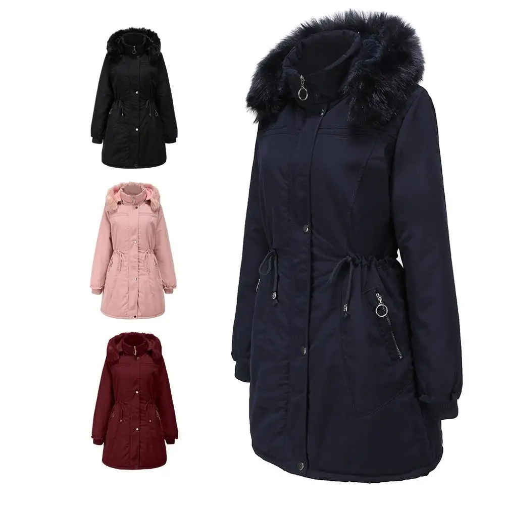 Spot 2020 cotton coat fleece long long hooded cotton jacket winter warm plus velvet coat cotton jacket women