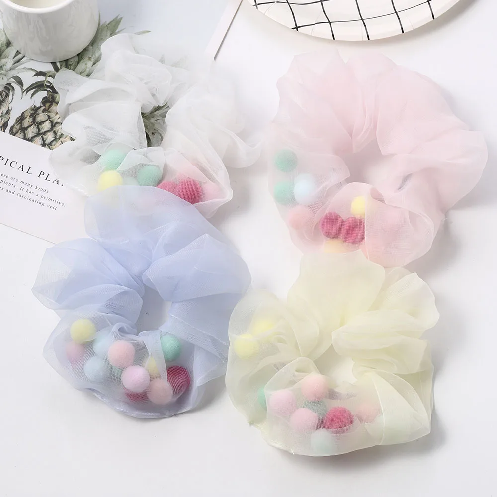 Женские сетчатые резинки однотонные волосы кольца галстуки для девочек