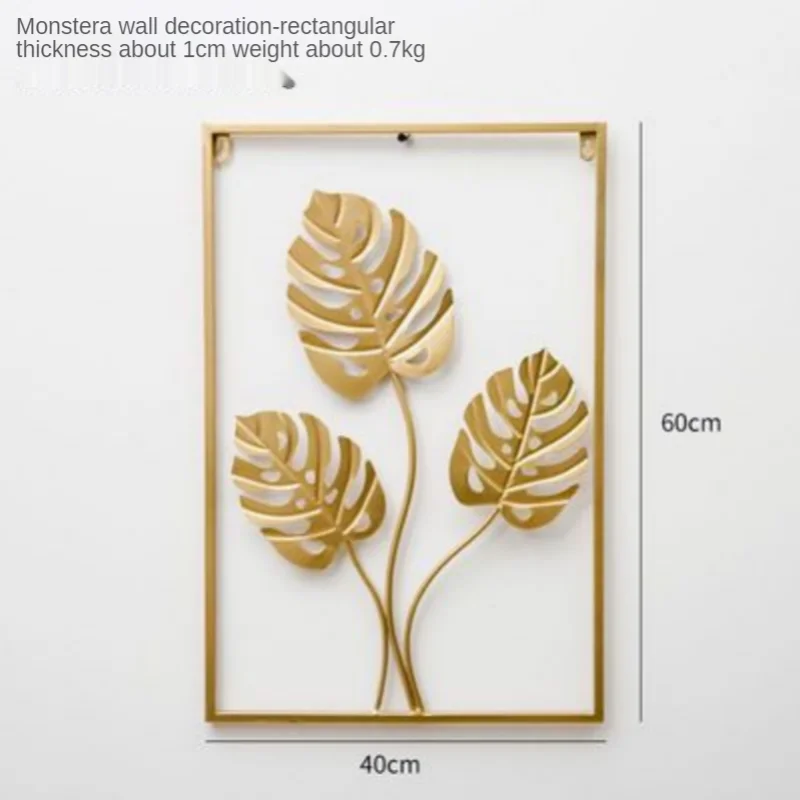 

2021 Скандинавская настенная фотография с металлическими листьями и искусственными растениями, настенная подвесная неперфорированная росп...