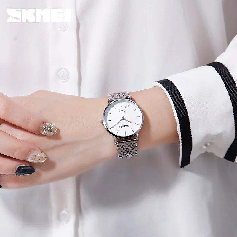 SKMEI женские наручные часы Стиль Элегантные кварцевые 3 бар водонепроницаемый