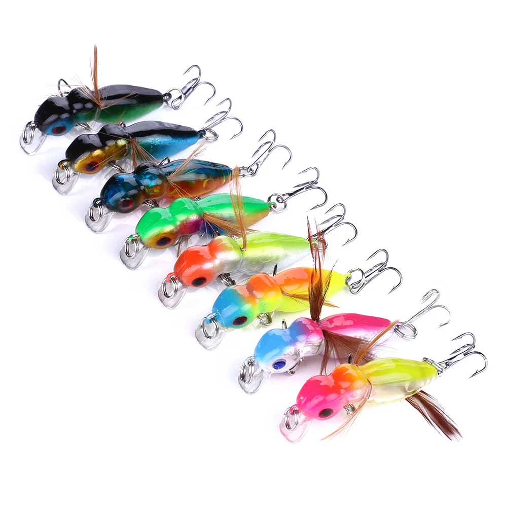 

8 шт. 3,4 г/4,5 см Летающая Рыбная ловля джиг воблер жесткая приманка для рыбалки искусственное насекомое приманка воблер