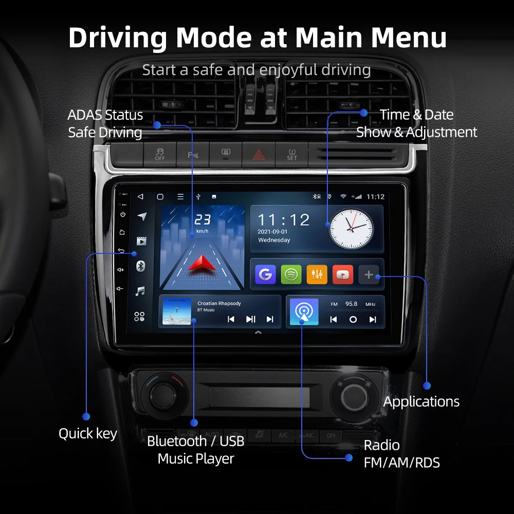 $85.01 ISUDAR T68 For VW/Volkswagen POLO 5 2008-2020 Android10 Car Radio Multimedia Video Player GPS DVR 8CORE DSP 4G WIFI QLED No 2DIN