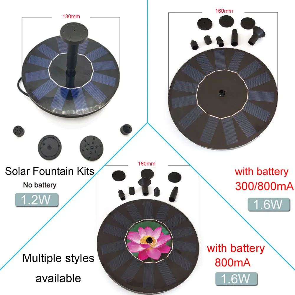 Мини садовый декоративный фонтан на солнечной батарее уличный водный лампа с