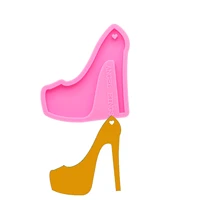 shiny keychains high heels silicone molds diy shoes jewelry keychain mould epoxy resin mold custom dy0150