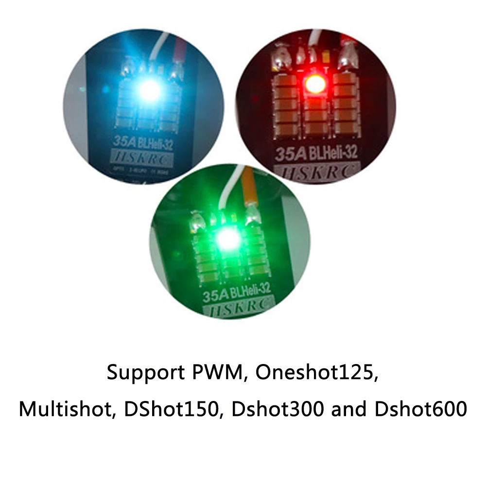 4 шт. HSKRC 35A BLheli_32 32Bit 2-6S Dshot1200 бесщеточный ESC с RGB светодиодный для радиоуправляемого