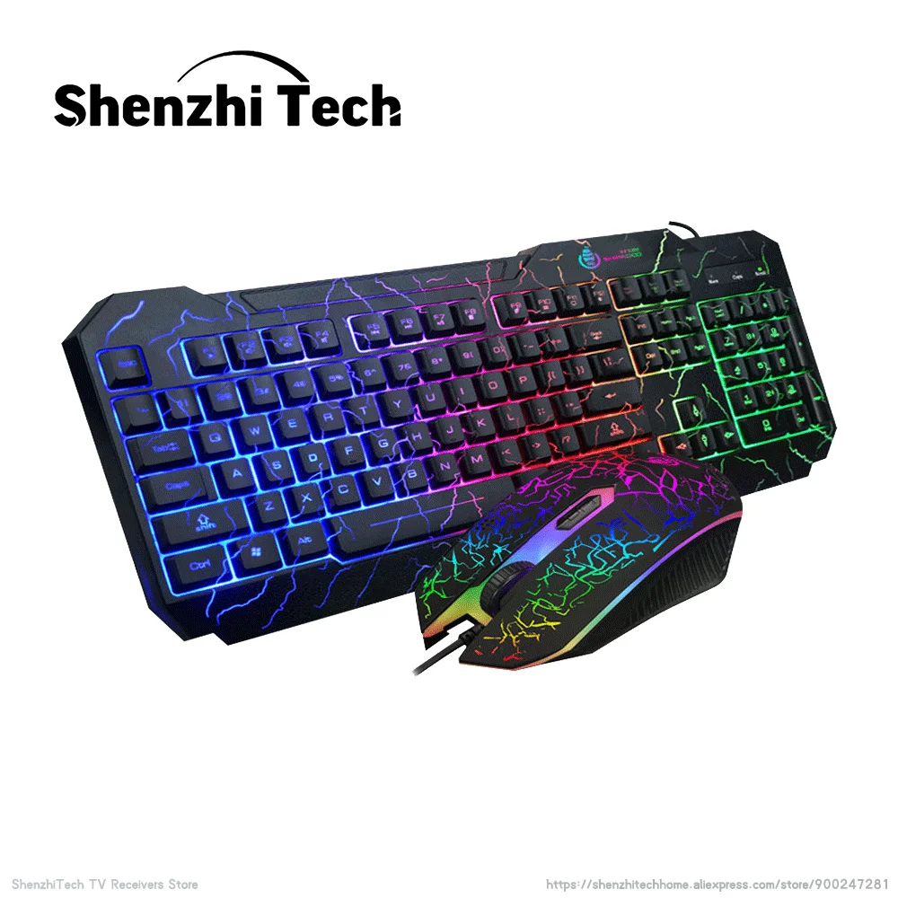 Проводная Механическая игровая клавиатура Мышь комбо Maxkey USB Горячая с
