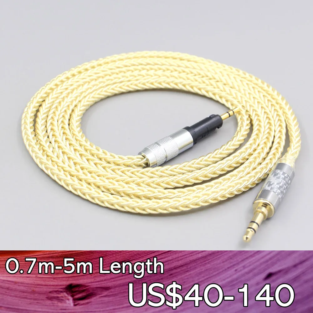 

LN007652 8 Core Gold Plated + Palladium Silver OCC Cable For Sennheiser HD6 HD7 HD8 MIX DJ HD595 Earphone Headset Headphone