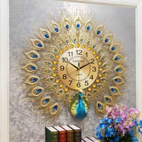 Living room Luxury Metal Wall Clock Home Creative Personality Art Fashion European Clock Wall Hanging Restaurant Decoration