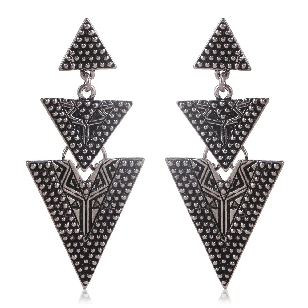 

Triangle Earrings Three Different Size Alloy Exaggerated Earrings Accessories Wholesale Connecting Europe and America