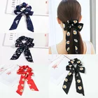 Резинка для волос женская, с цветочным принтом и узлом