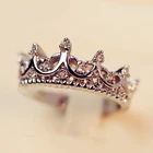 Винтажные хрустальные кольца в форме короны, королевы, темпераментные кольца для женщин, Индивидуальные свадебные подарки для помолвки