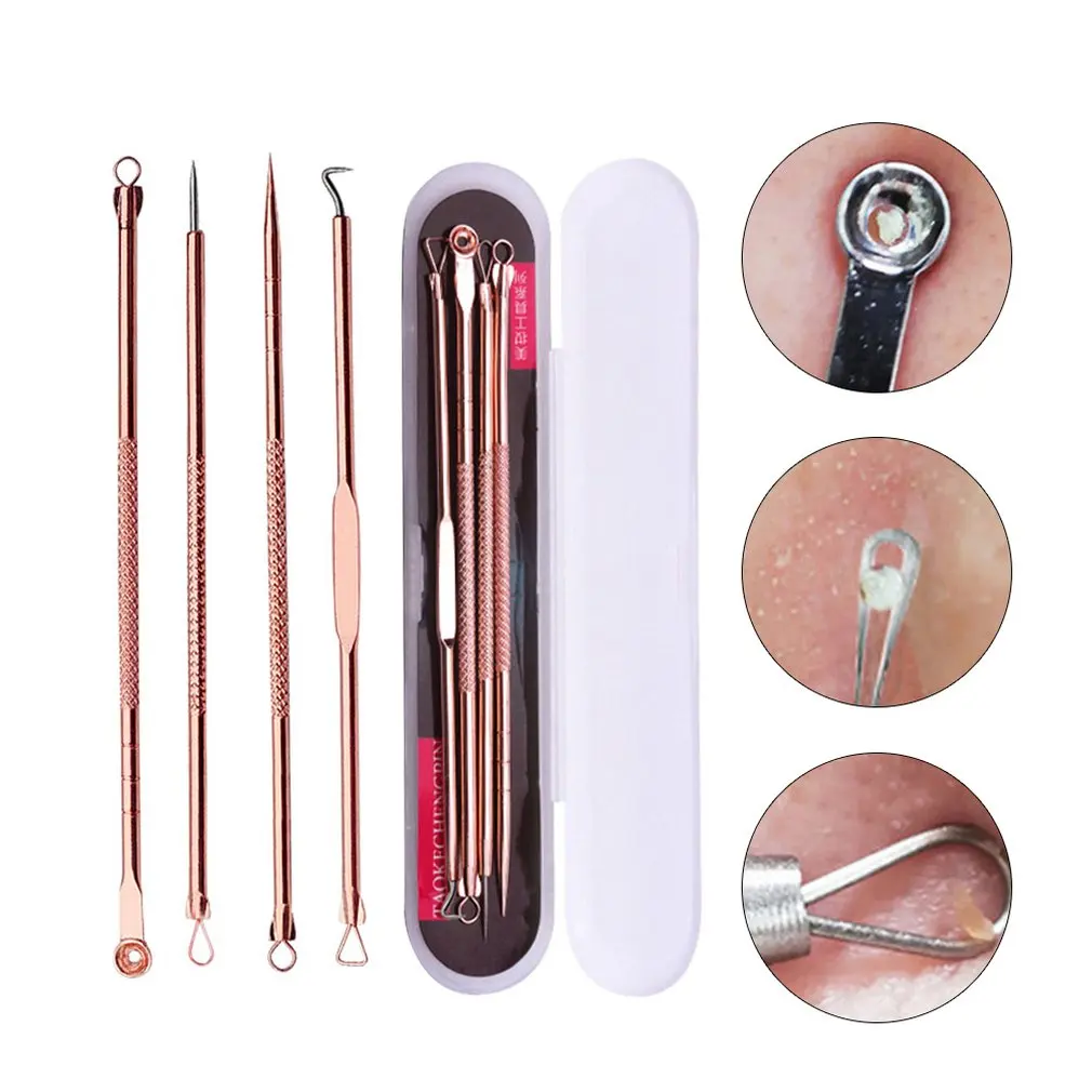

4Pc/Set Acne Blackhead Removal Needles Steel Comedone Acne Remover Pimple Kit