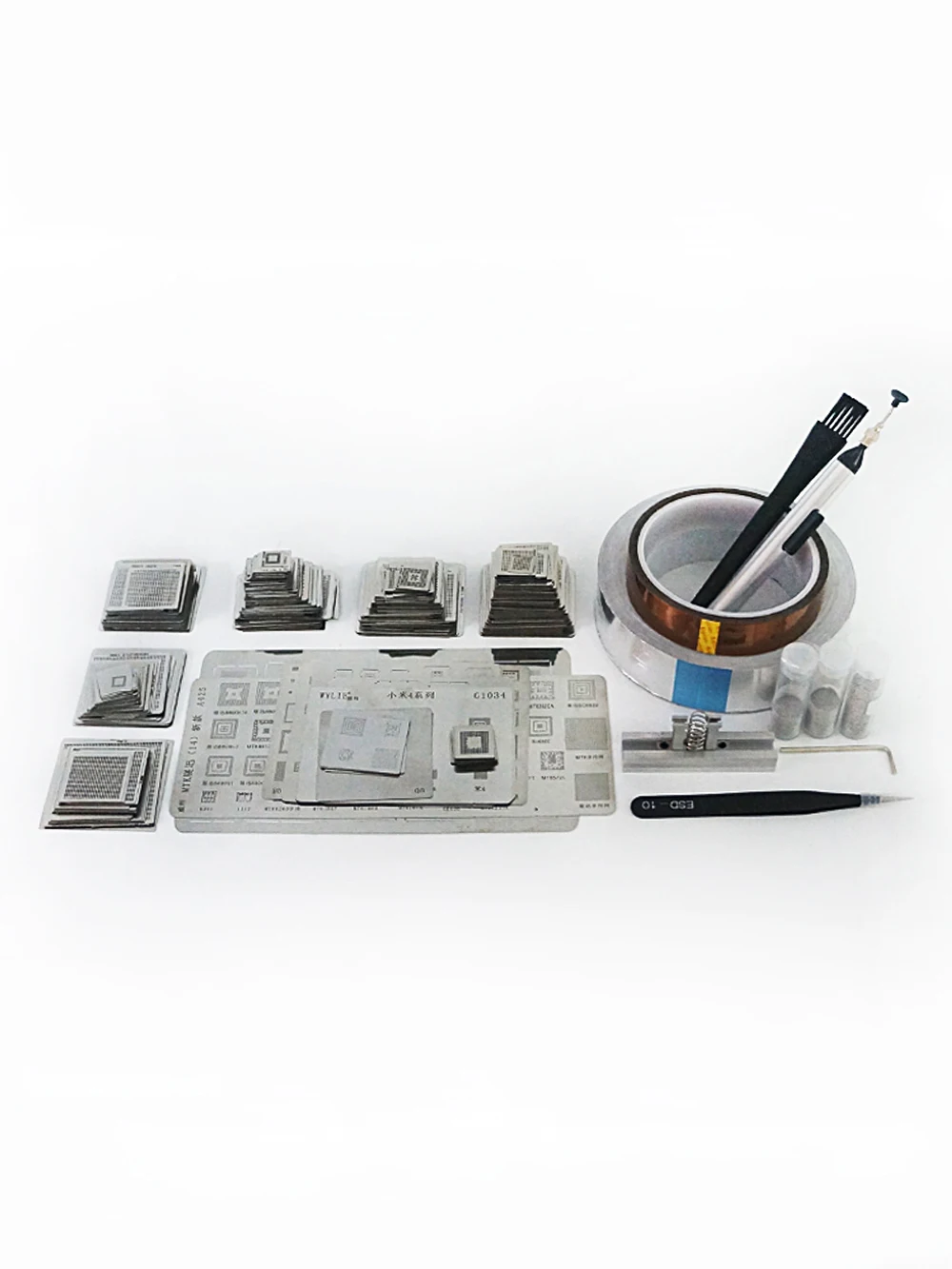 

810pcs BGA Directly Heat Reballing Stencils with Template Jig 25K tin solder ball Vacuum pen For SMT SMD Chip Rework Rpair