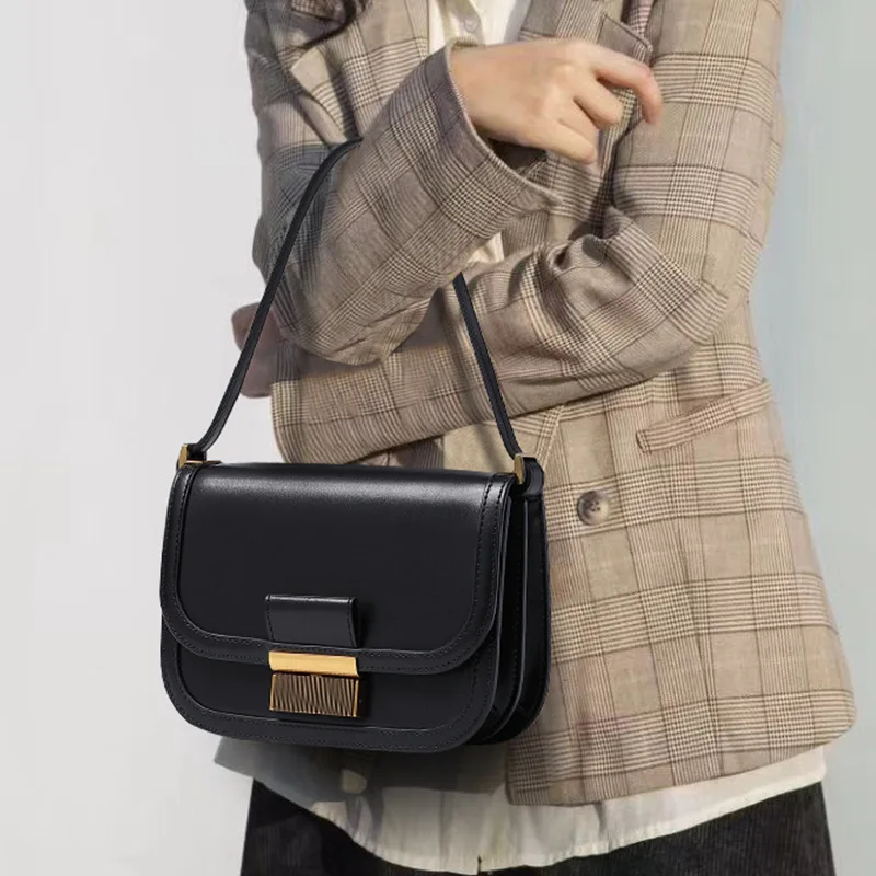 Дамская сумочка кожаная модная сумка через плечо квадратная ретро для подмышек