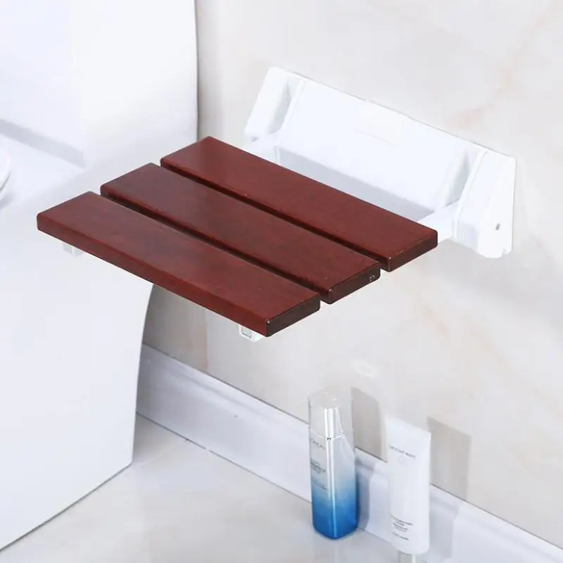 Solid Wood Folding Stool Shower Aisle Wallboard Change Shoes Bathroom Chair Wallboar |