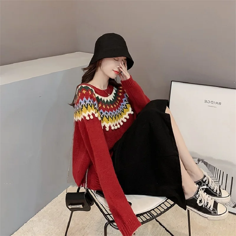 Новинка 2021 свитер в иностранном стиле Рождественский пуловер на сезон осень-зима