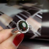 kjjeaxcmy fine jewelry 925 sterling silver inlaid natural gem black opal new female ring luxury support detection