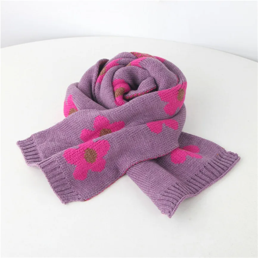 Модный детский вязаный шарф для мальчиков и девочек утепленный зимний шарф-шаль