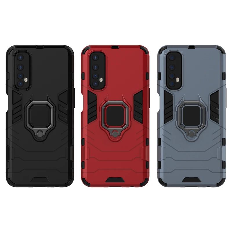 for oppo realme 7 case protective case for realme 7 cover armor silicone shell hard fundas finger ring cover for oppo realme 7 free global shipping