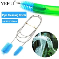 yefui 90155200cm stainless steel pipe cleaning brush air tube aquarium tank water filter cleaner flexible double ended hose