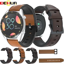 22mm silicone + Leather Strap Wristband For Huawei Watch GT GT 2 2e 46mm Amazfit GTR 47mm Smartwatch band with buckle Bracelet