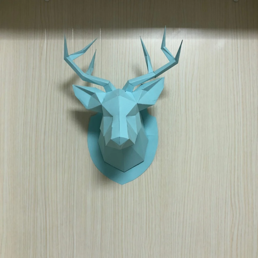 3D бумажная модель в виде оленя игрушка Настенный декор гостиная домашний сделай