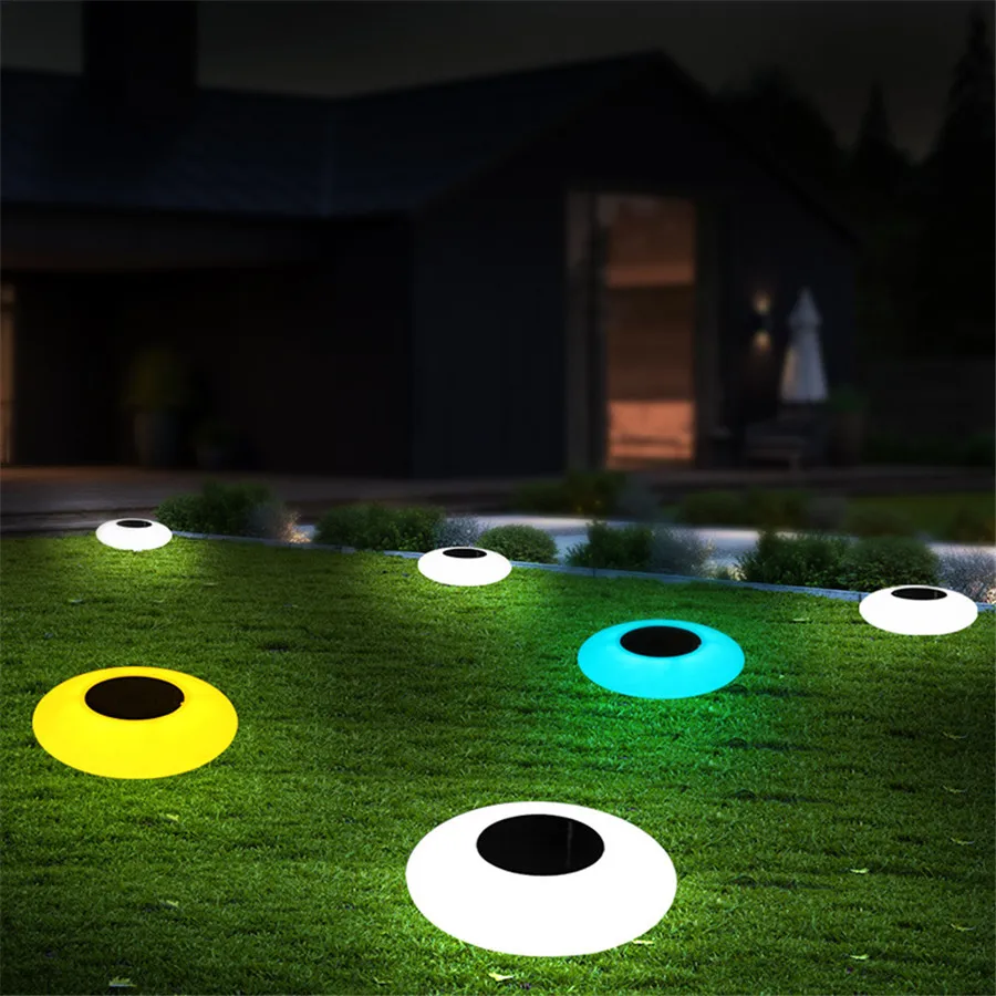 للبيع التحكم عن بعد في الهواء الطلق UFO العائمة الشمسية مصباح تحت الماء RGB للتغيير بركة السباحة بركة الطرف الشمسية العائمة ضوء الليل