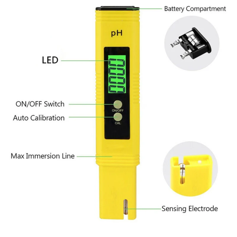 СВЕТОДИОДНЫЙ цифровой измеритель PH для питьевой воды тестер ручка Fisher аквариум