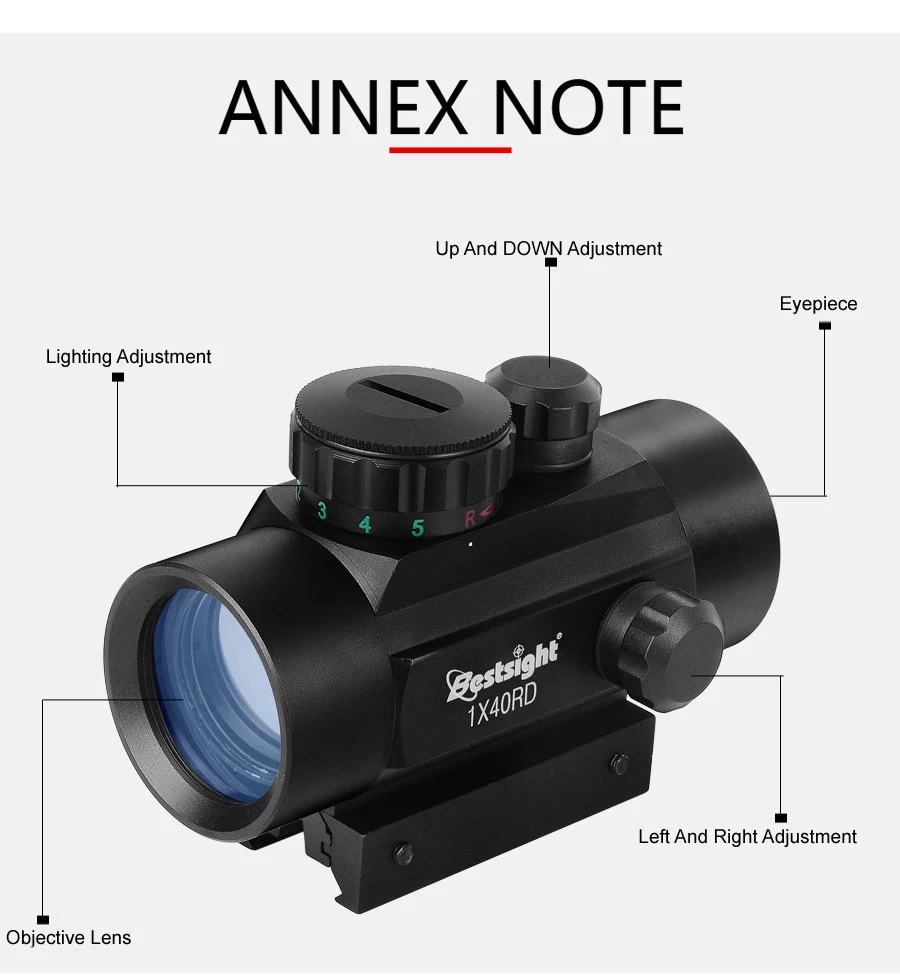1x40 Red Dot прицел тактический прицел зеленый Red Dot коллиматор в горошек с 11 мм/20 мм рейку Airsoft воздуха Охота
