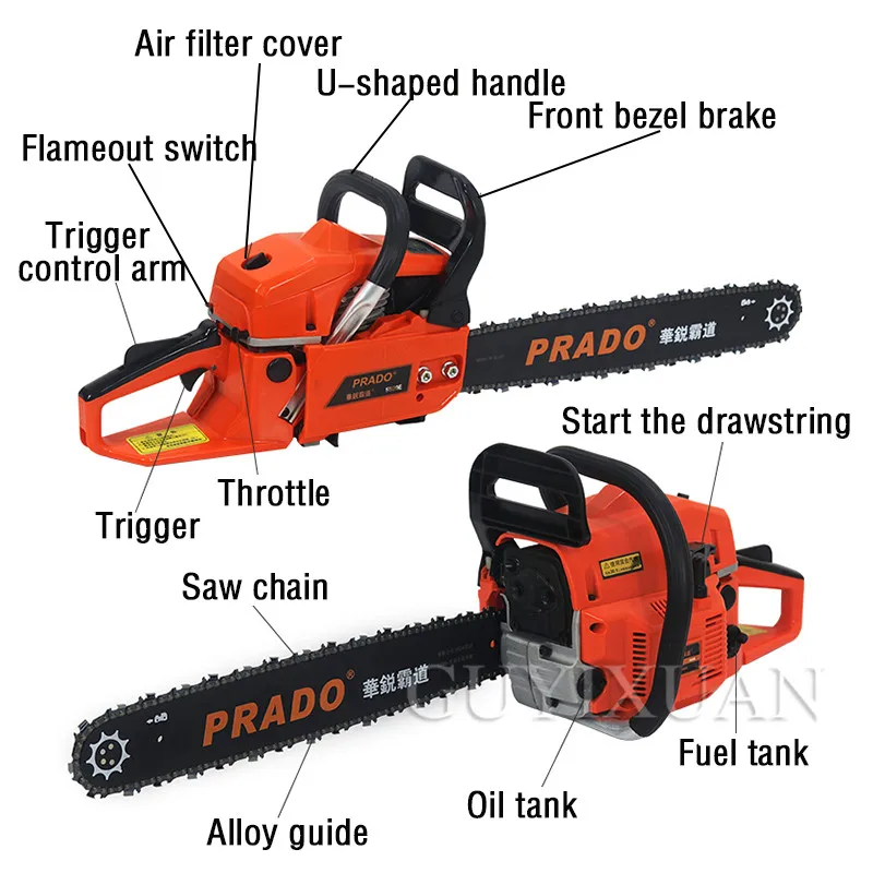 

18" / 20" 5820E high power chain saw, felling saw and imported chain saw tool