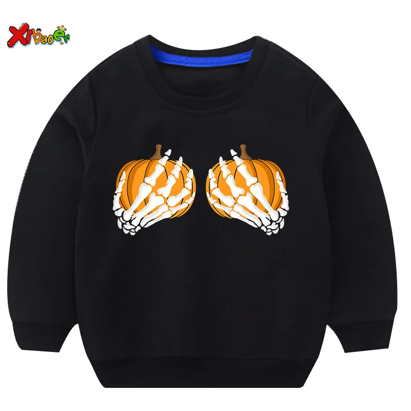 

Kids Sweatshirt Funny Happy Halloween Costume Boy Clothes Girl Pumpkin Zombie Shirt Toddler Baby Clothing Children Hoodie Swater