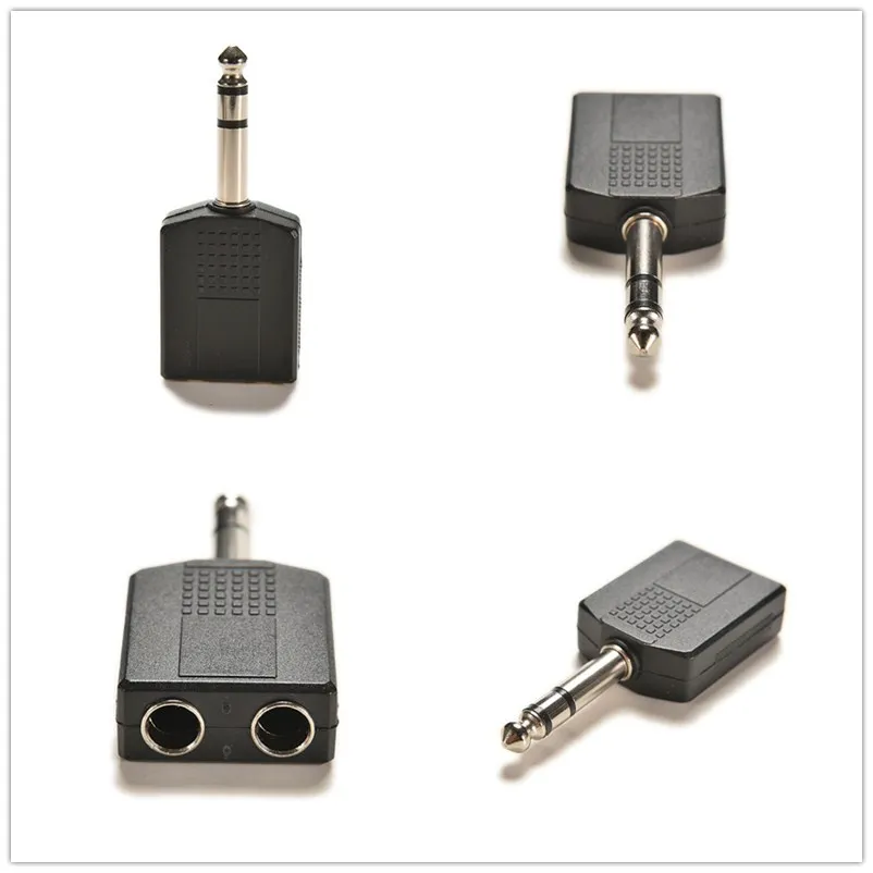 1/4 &quotстерео аудио разъем адаптер один штекер гнездо 6 35 мм двойной моно наушники
